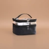 Black geometric pattern makeup bag, large-capacity portable toiletry and storage bag details Picture